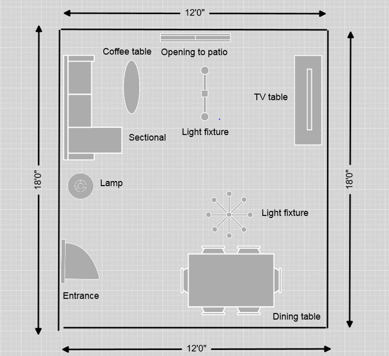 Living-Dining Room Floorplan