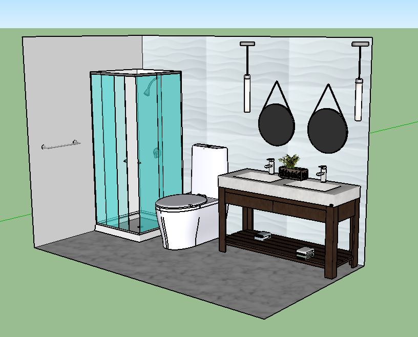 Double vanity modern bath II